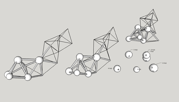 Tetrahedral Truss Hubs | 3d print model