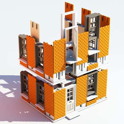 Detailed Town House 01 | 3d print model