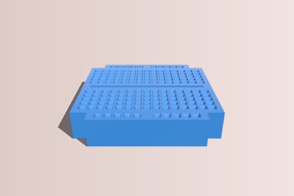 mini breadboard with side rails | 3d print model