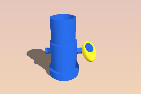 Drosselklappe für 40mm HT Kunststoffrohr _ Staubabsaugung | 3d print model