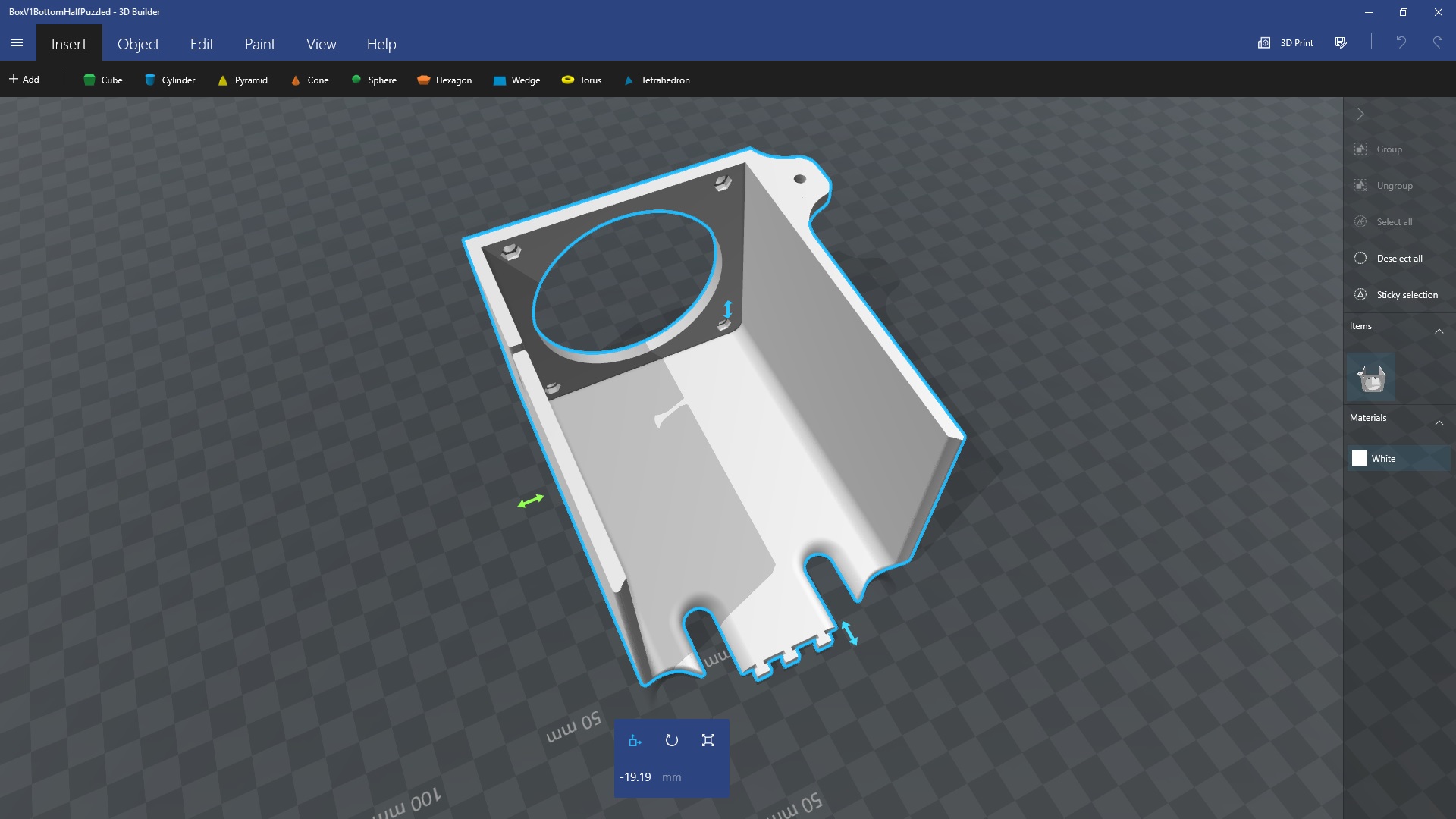 "BCN3D" Box.stl PuzzleCut to fit smaller printers. Robot Arm