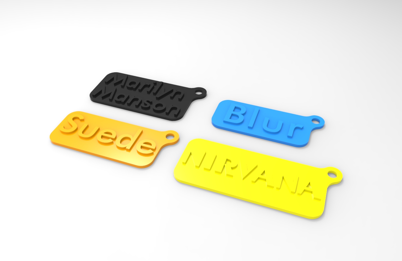 90's band name key chain