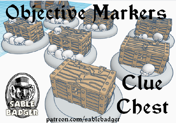 Fantasy themed Objective Markers - Clue chest | 3d print model