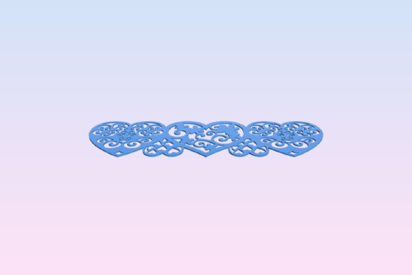 Valentine's Day Hearts Bookmark | 3d print model