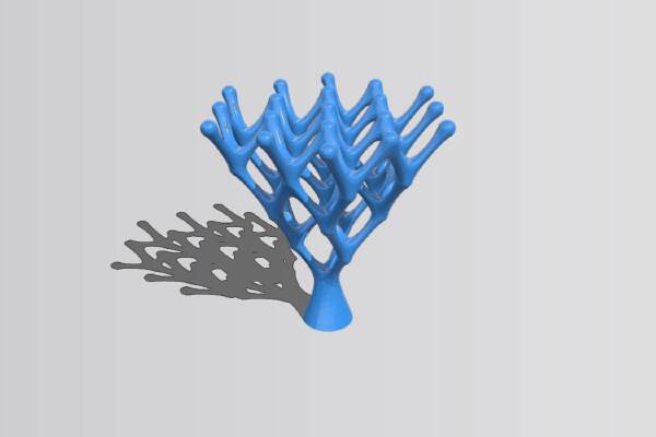 Twist Rhombic Dodecahedron Network Tree | 3d print model