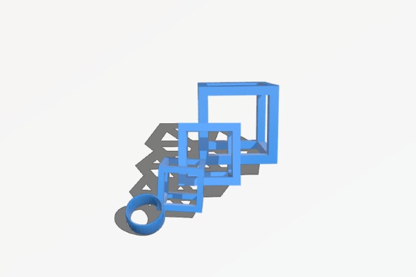 Interlocking Square Earrings | 3d print model