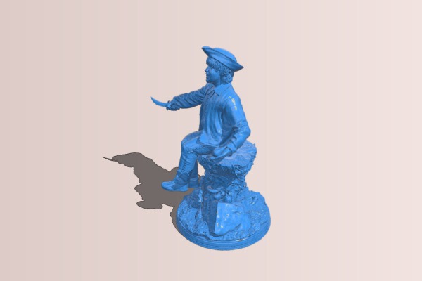 The boy sat peeling a pear | 3d print model
