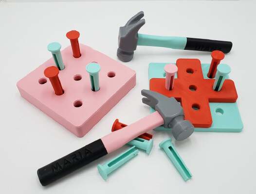Toddler TOY Hammer and Nail Set | 3d print model