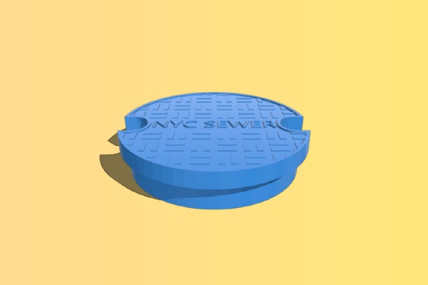 MakerBot Office Floor Cap - NYC Sewer | 3d print model
